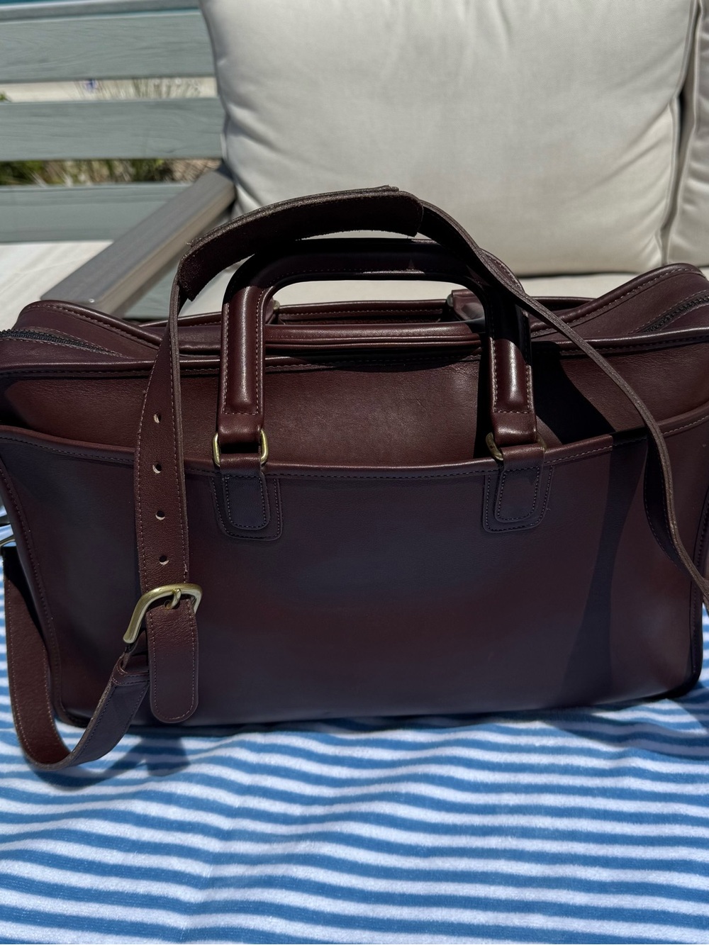Vintage 90s Coach Monroe Glove-tanned Leather Briefcase Crossbody Bag 5276 Rare